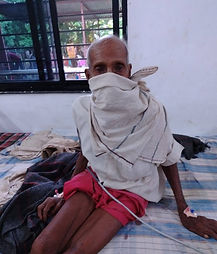 Success stories: an elderly patient on a hospital bed
