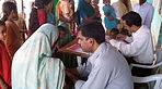 Anganwadi check-up by child specialists Dr. Bharadwaj and Dr. Yavalkar