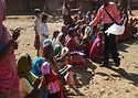 Cloth distribution by volunteers